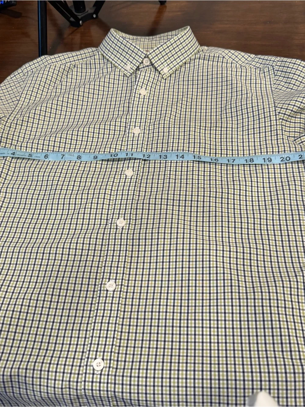 Untuckit Mens Shirt Medium Green Plaid Wrinkle Free Amontillado Button Front L